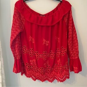 Red Lace Women's Top